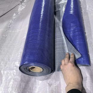 蓝银布帐篷布遮阳蓝灰布雨防晒防雨防水防尘蓝色塑胶布芯包装 圆筒