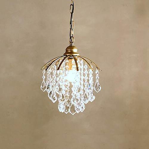 精致全铜松果水晶吊灯吸顶欧法式轻奢入户玄关灯衣帽房间卧室灯