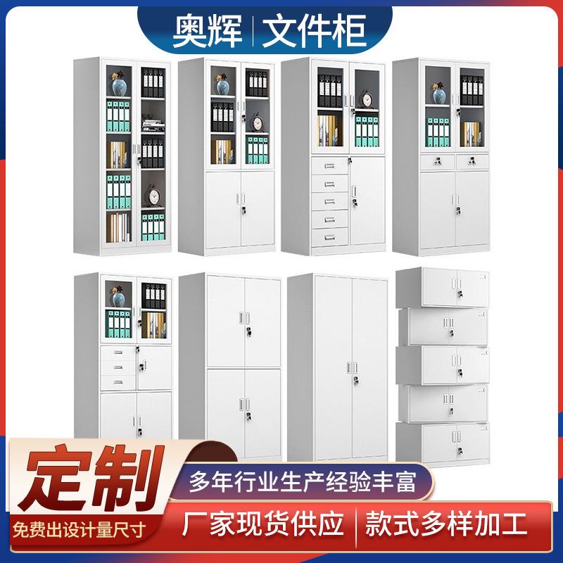 铁皮文件柜档案资料柜办公室财务凭证落地存储柜钢制带锁文件柜