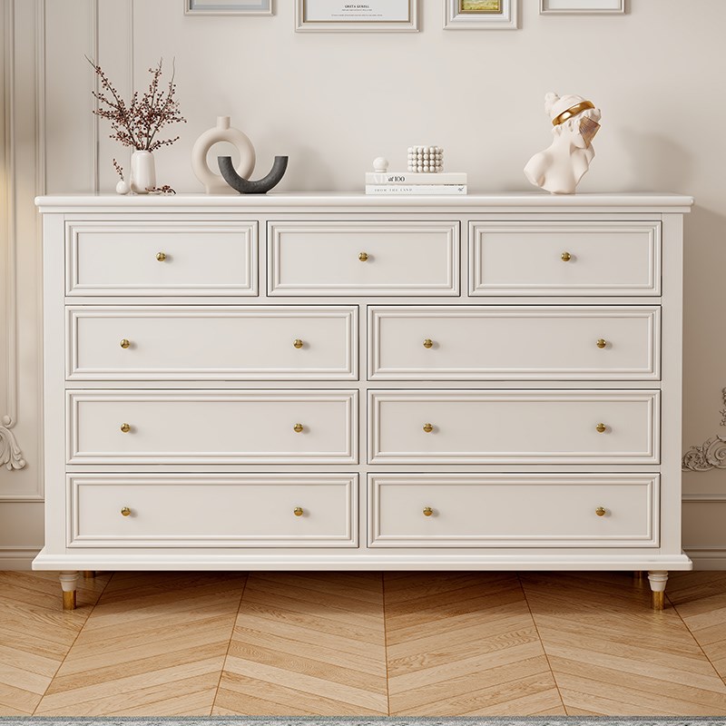 实木斗柜法式五斗柜家用卧室床尾抽屉柜中古风客厅靠墙九斗储物柜