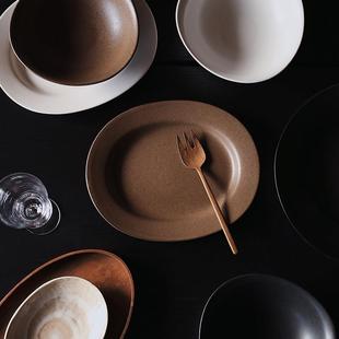 收集时光 say归真系列雾面三色圆润三角碗沙拉碗椭圆盘 Camus