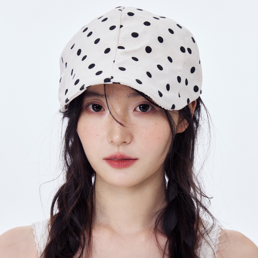 波点鸭舌帽女夏季透气