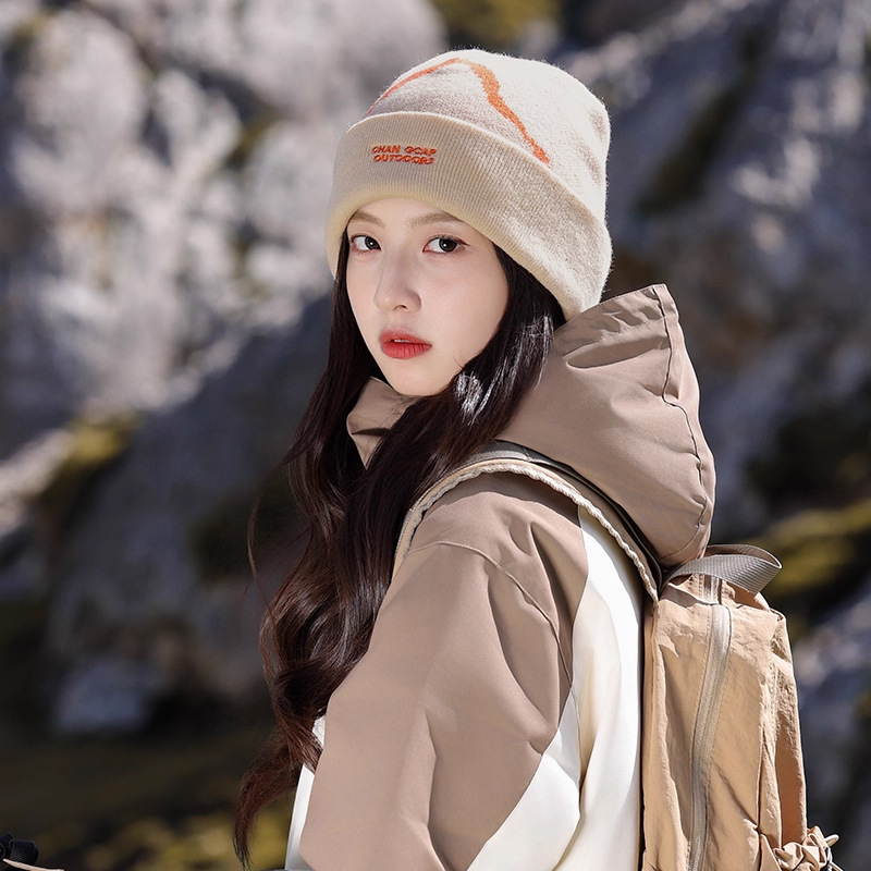 登山冷帽女款2025新款秋冬户外爬山护耳针织帽显脸小毛线包头帽子