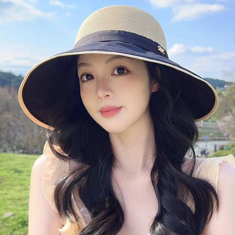 夏季女大沿防晒沙滩度假渔夫帽