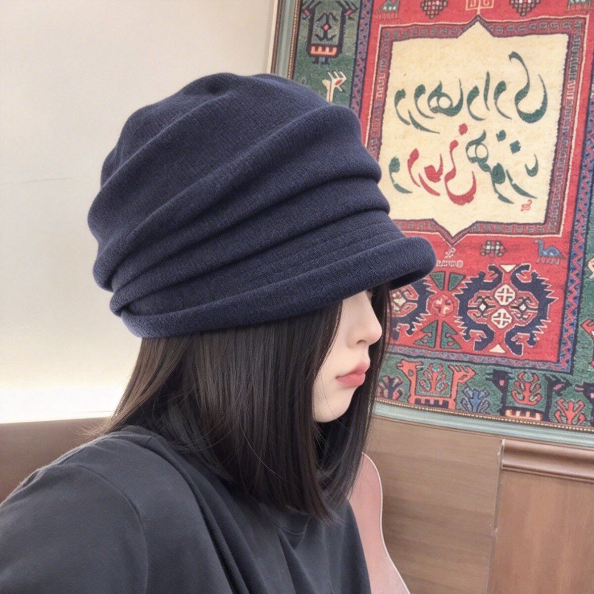 秋冬女款显脸小保暖堆堆帽
