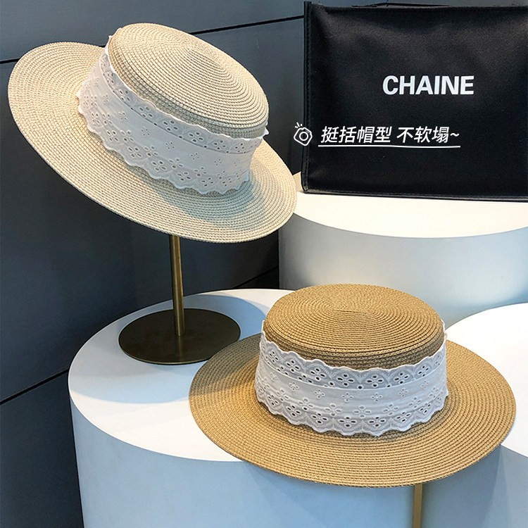 夏季海边防晒蕾丝女礼帽