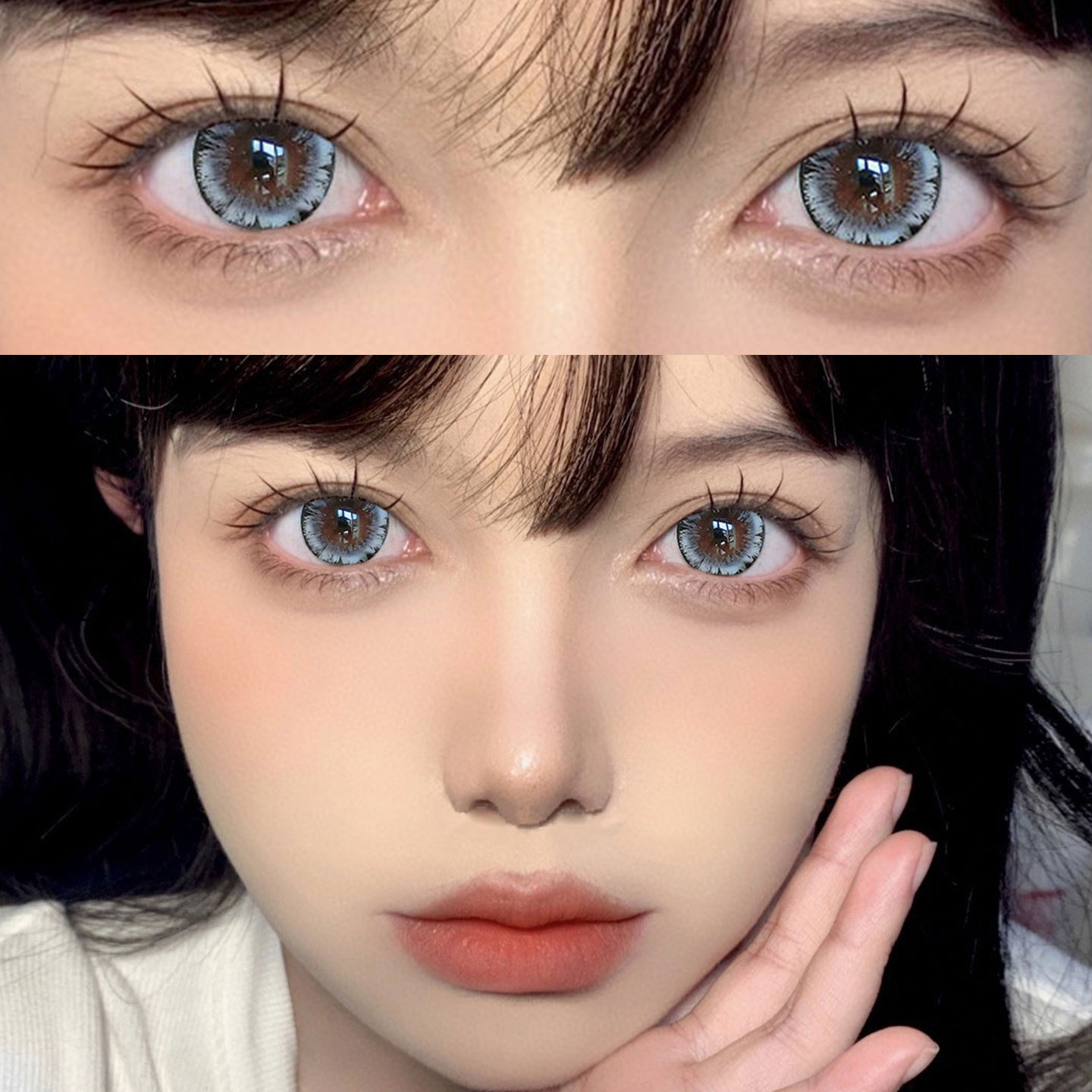 美瞳半年抛日光棕黑心玫瑰粉色学生通勤2片