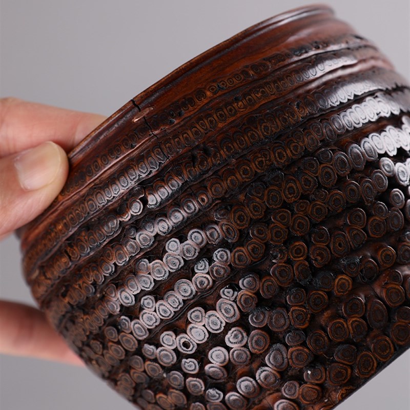 手工焗钉竹根建水天然竹制公道杯茶水盂茶海钵六君子干泡茶道配件