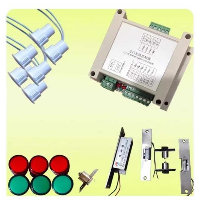 传递窗互锁控制器 缓冲间门电子互锁装置 二三门互锁联动锁线路板