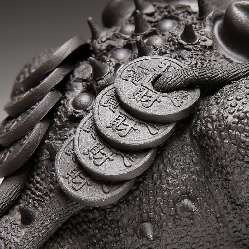 紫砂茶宠摆件可养金蟾茶具茶玩茶桌纯H蟾蜍精手工品招财茶台小件