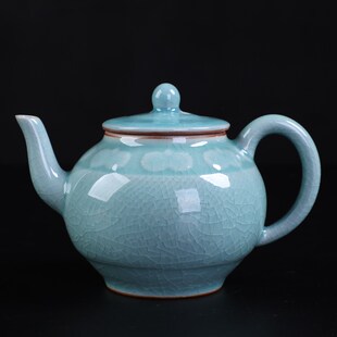 天青色开片青瓷哥窑功夫茶小茶壶单壶家用茶具泡茶茶壶陶瓷冰裂纹