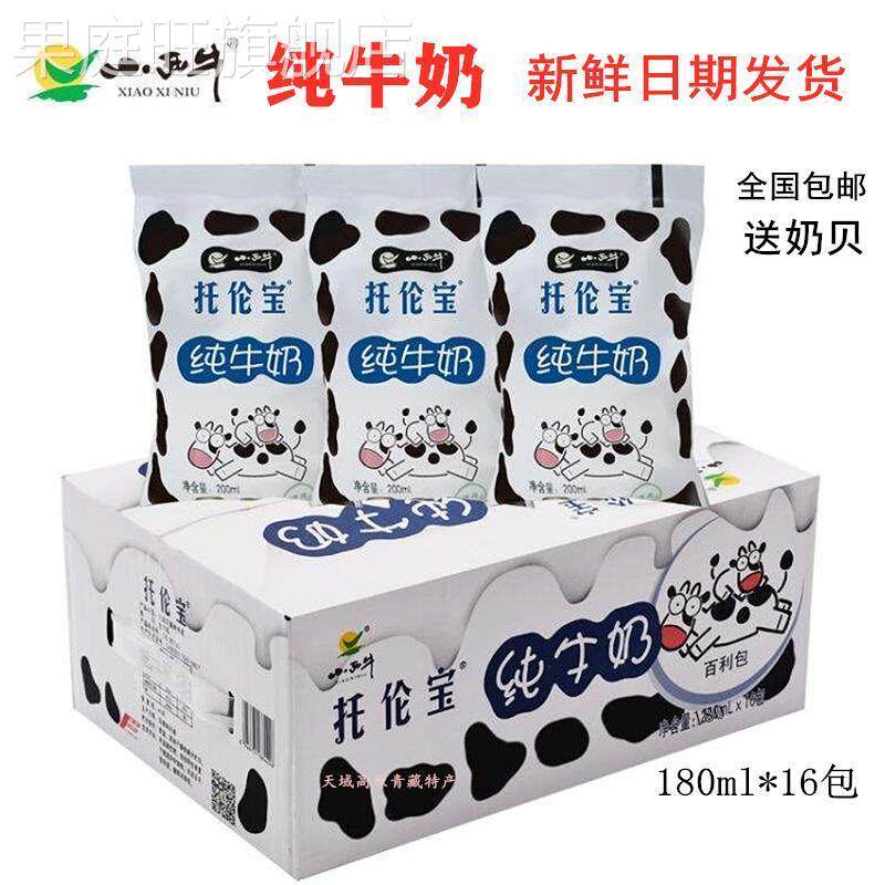 小西牛 青海特产托伦宝纯牛奶青藏高原奶源鲜奶塑袋牛奶180mlx16