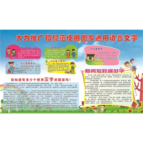 大力推广和规范使用国家通用语言文学海报语言文字规范化宣传栏