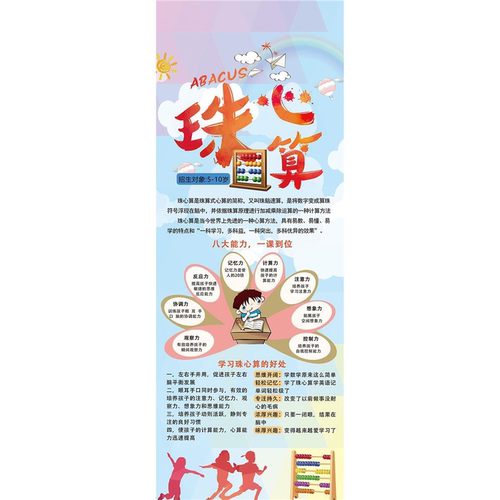 珠心算海报展板珠心算数学让孩子大有不同珠心算墙贴墙纸装饰画