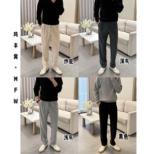 25229 高级百搭醋酸棉羊毛混纺保暖直筒休闲裤 玛丰窝2025男裤 冬季