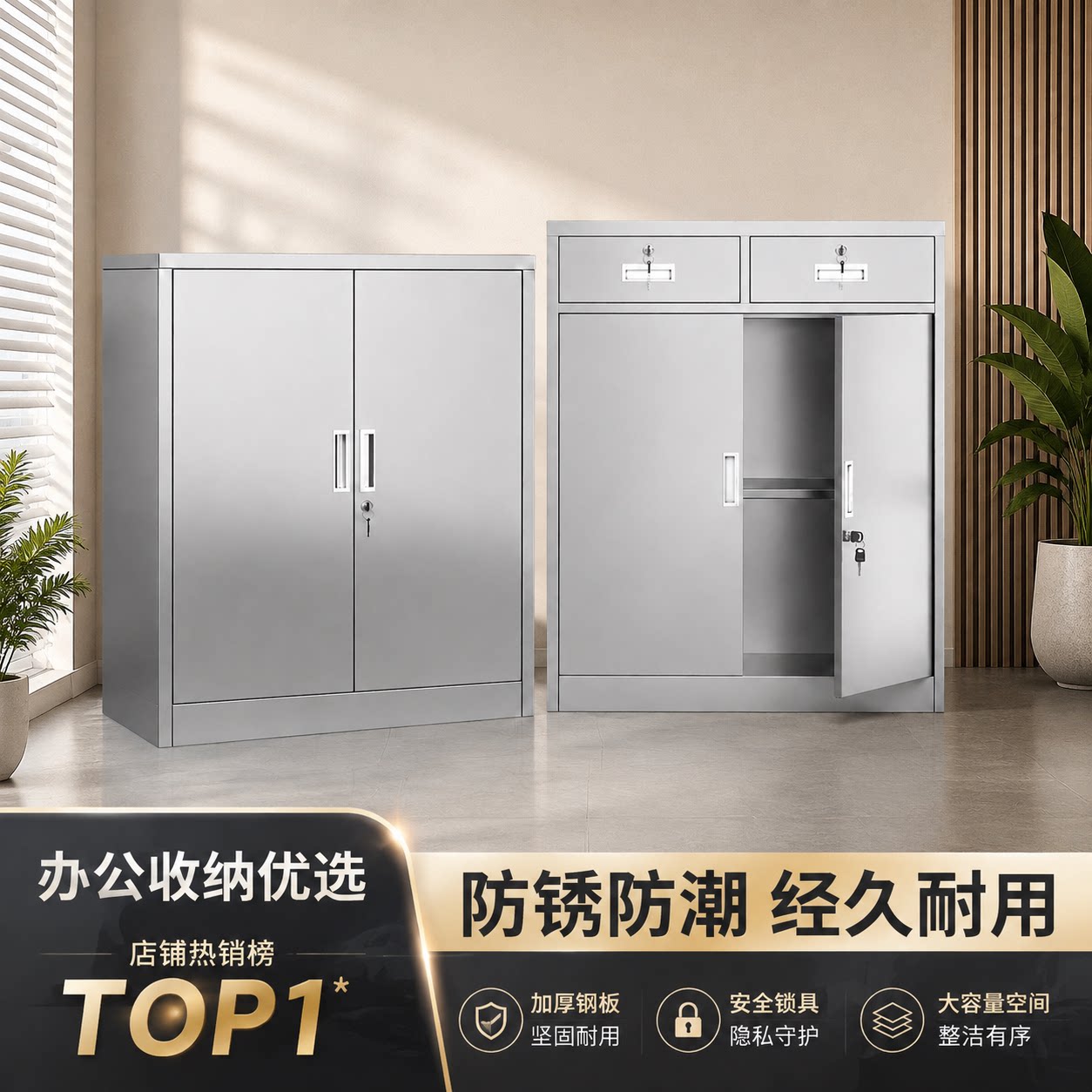 304不锈钢户外带锁文件柜图片