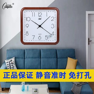 创意时尚 康巴丝方形挂钟静音客厅钟表家用个性 现代简约石英钟挂表
