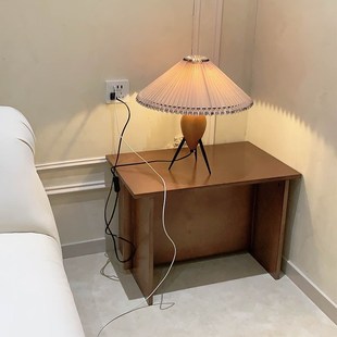 简约现代实木床头柜落地置物柜卧室休闲小茶几边几收纳展示矮凳
