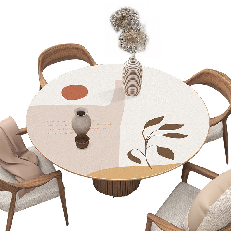 圆桌桌布防水防烫防油免洗桌面餐桌垫家用形小圆桌餐桌台布in风