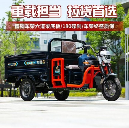 嘉力新款碟刹电动三轮车山区爬坡载重王家用农用快递大功率电瓶车