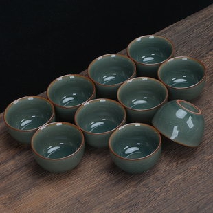 哥窑冰裂纹茶杯家用功夫茶具个人品茗杯主人杯单杯泡茶壶茶碗茶盏
