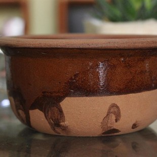 茶道零配用品盆 潮汕炭钵仔 花钵 陶土陶瓷碗 茶海 火炭乌榄钵子