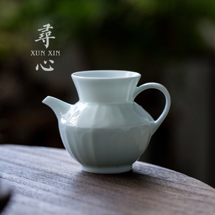 寻心湖田窑影青公道杯仿宋手执壶陶瓷分茶器功夫茶具家用茶海公杯