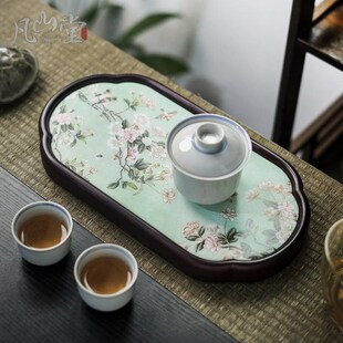 海棠电木吸水茶盘家用小型壶承茶壶茶具托盘干泡茶台茶海 2024新款