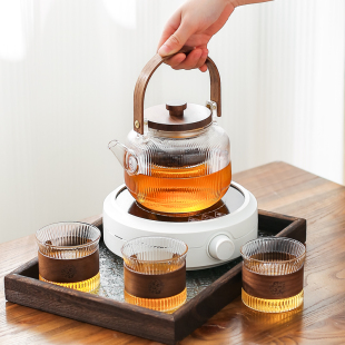 煮茶器 川岛屋玻璃煮茶壶泡茶家用耐高温电陶炉专用烧水壶茶具套装
