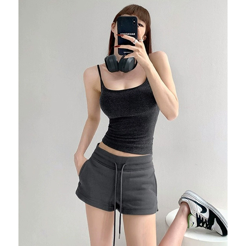 美式短裤女运动休闲多色裤子夏季2025新款薄款小个子居家睡裤高腰