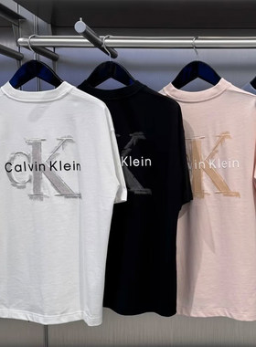 CK短袖T恤男女同款情侣装大logo