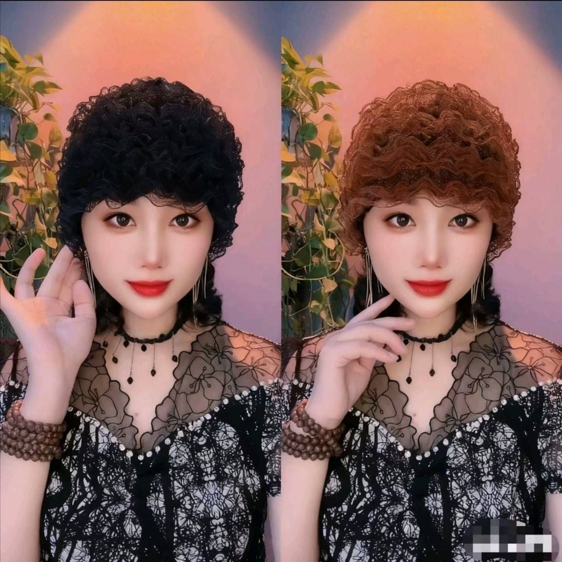 帽子遮白发的头饰新款蕾丝花边洋气包头帽盖妈妈帽四季款中老年女图片