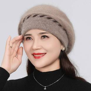 帽子遮白发的头饰新款妈妈洋气中老年人老太太女冬季老年人老人奶