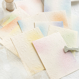 陌墨凸版素材纸 色彩腮红系列 清新文艺手账装饰素材23张入4款