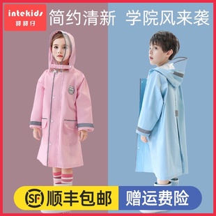 儿童雨衣男童女童小学生上学衣中大童带书包位小孩厚全身雨披2021