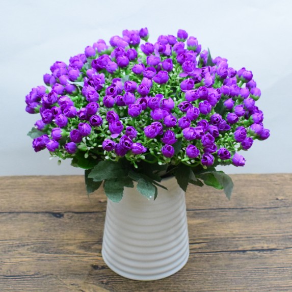 采购产品玫瑰花卉集,假花,模拟小盆栽植物,客厅装饰,塑料花束
