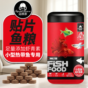 乌贼家贴片饲料天使孔雀鱼小型观赏鱼专用鱼粮热带灯科鱼通用鱼食