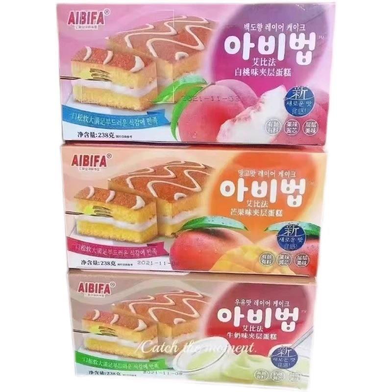 AIBIFA瑞士卷草莓白桃牛奶香橙伦敦风味蛋糕早餐盒装