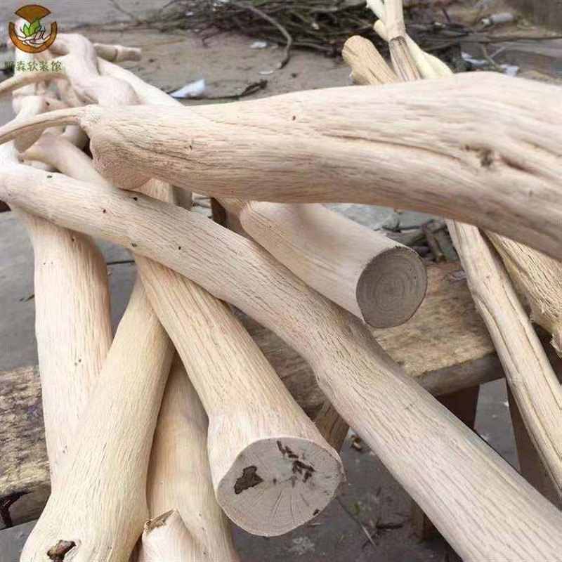 服装店干树枝原木挂衣杆上墙展示架吊顶悬挂架晾衣杆麻绳吊挂货架