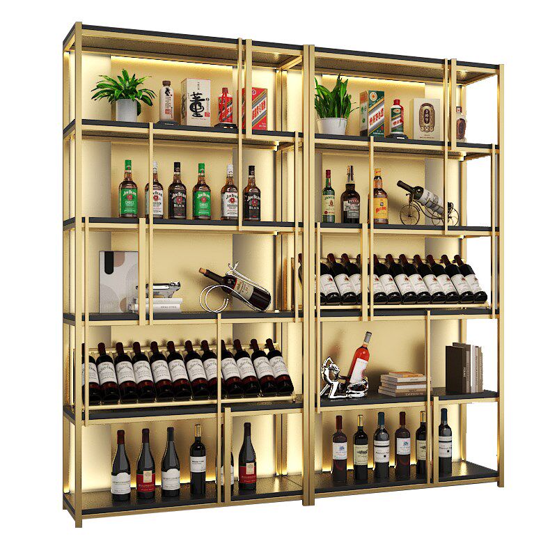 高级感红酒架展示柜酒柜商用葡萄酒展示架酒庄酒吧酒架酒柜陈列架