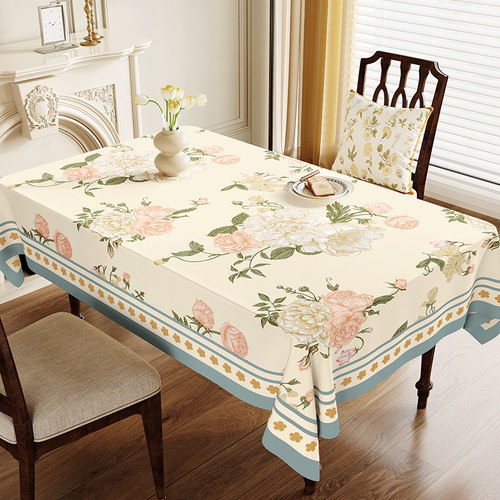 法式花卉皮革垂i布防油餐桌布免洗防烫防水pvc茶几桌垫长方形台布