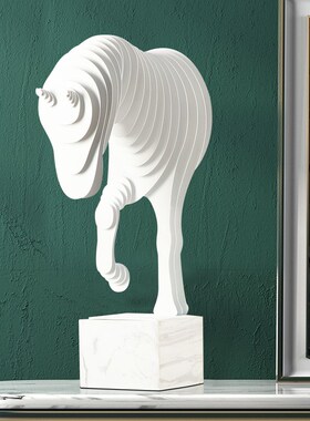 大型雕塑样板间客厅落地大摆件马售楼处酒店大堂艺术装置软装饰品