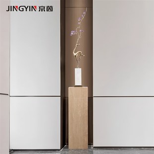 黄铜福鹿紫水晶装饰品高端客厅玄关壁龛摆设艺术落地细长竖高摆件