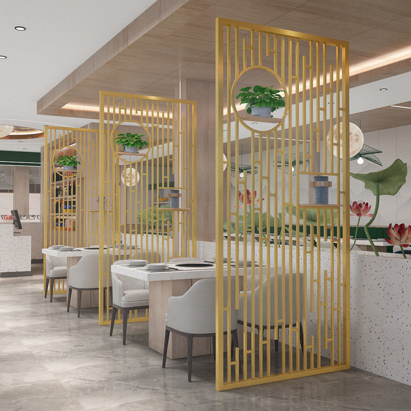 铁艺客餐厅隔断办公屏风工业风火锅店围栏网格玄关酒吧背景墙镂空