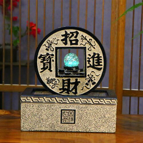 店铺前台桌面流水摆件招财进宝办公室装饰L水景客厅流水器循环水