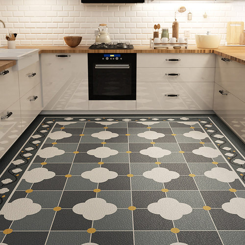厨房地垫防滑防油防水可裁剪pvc脚垫整铺满耐脏门垫家用进门地毯