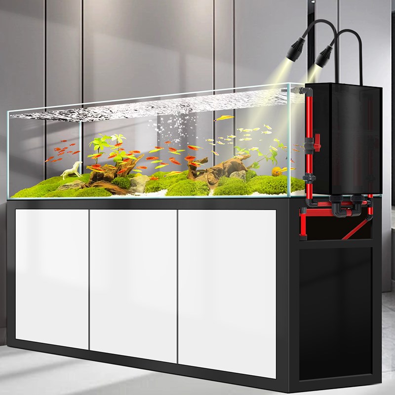 铝合金溪流缸鱼缸水族箱底滤客厅超白玻璃兰寿背包侧溢流造景草缸