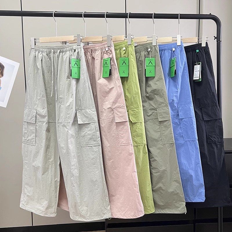 大厂订单!情侣款松紧腰轻量透气薄款防晒工装裤户外防泼水伞兵裤