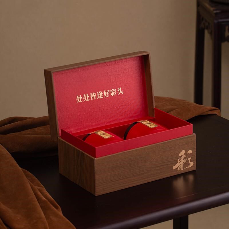 新款陶瓷罐中式茶叶包装盒空礼盒金骏眉礼盒空盒国风岩茶包装定制