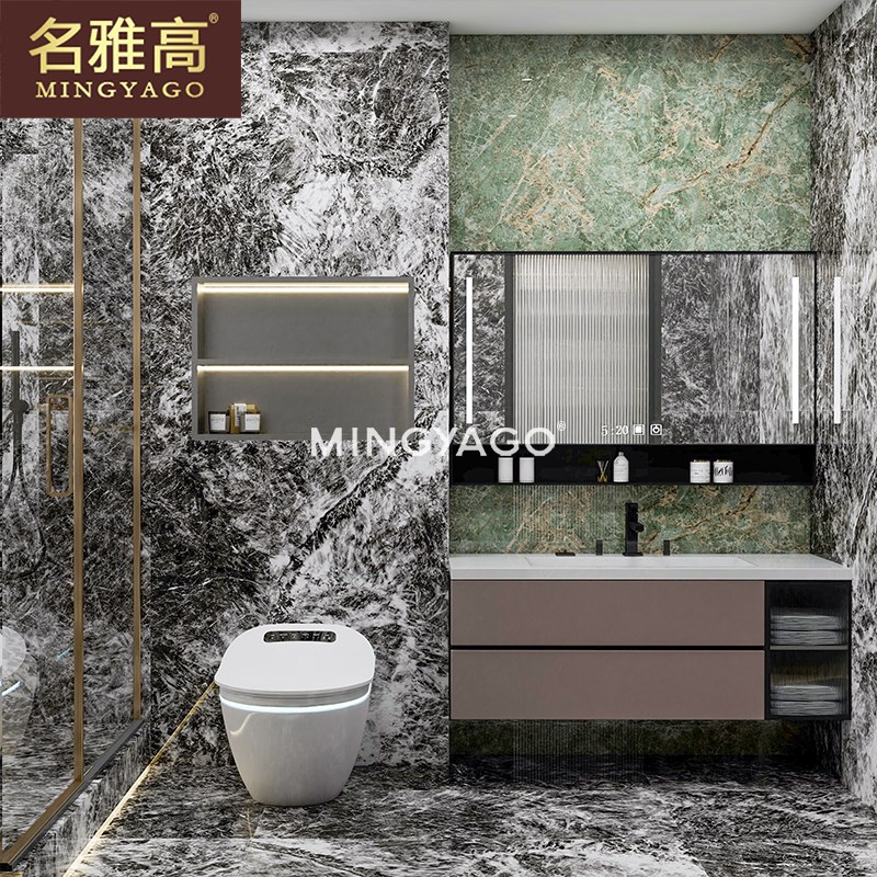 新中式复式全屋高级灰色客厅大理石瓷砖150x75卧室卫生间厕所墙砖